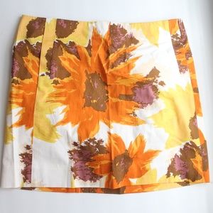 J Crew Factory floral sunflower skirt Size 6